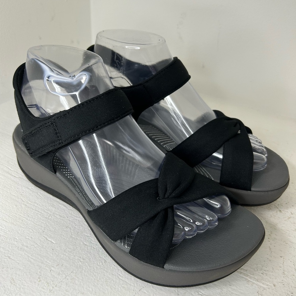 Clarks Black and Gray Women's Sandals NWOB